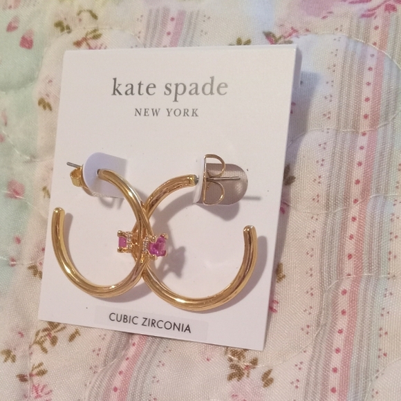 Kate Spade Little Luxuries Rose Gold Hoop Earrings - Picture 4 of 12